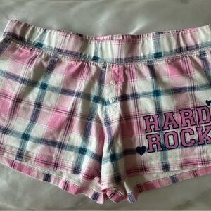 Pink Plaid Hard Rock Lounge Shorts